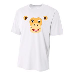 Monkey Face Costume Cute Easy Animal Halloween Gift Performance Sprint T-Shirt