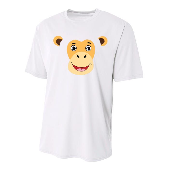 Monkey Face Costume Cute Easy Animal Halloween Gift Performance Sprint T-Shirt