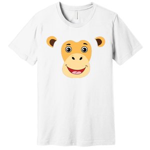 Monkey Face Costume Cute Easy Animal Halloween Gift Premium T-Shirt