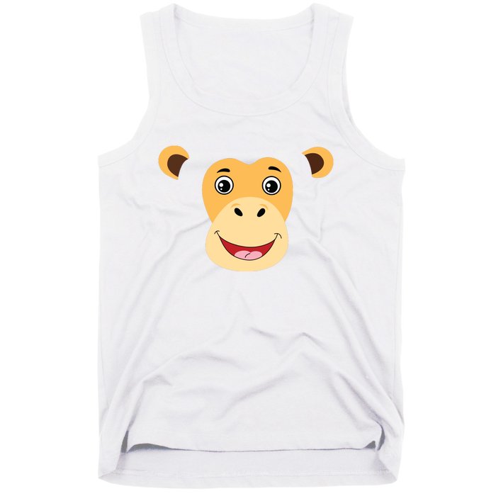 Monkey Face Costume Cute Easy Animal Halloween Gift Tank Top