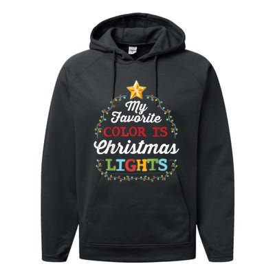 My Favorite Color Is Christmas Lights | Pajamas Performance Fleece Hoodie