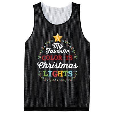 My Favorite Color Is Christmas Lights | Pajamas Mesh Reversible Basketball Jersey Tank