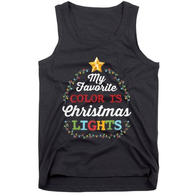 My Favorite Color Is Christmas Lights | Pajamas Tank Top