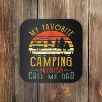 My Favorite Camping Buddies Call Me Dad Vintage Fathers Day Coaster