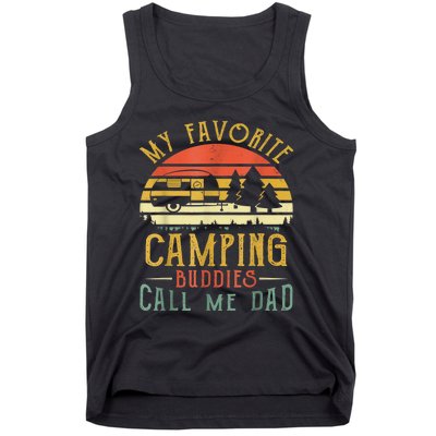 My Favorite Camping Buddies Call Me Dad Vintage Fathers Day Tank Top