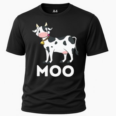 Moo Funny Cow Lover Famer Cattle Ranch Dairy Farming Performance Shirt