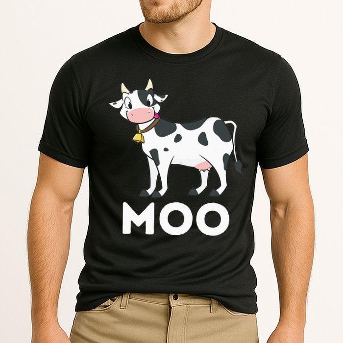 Moo Funny Cow Lover Famer Cattle Ranch Dairy Farming Performance Shirt