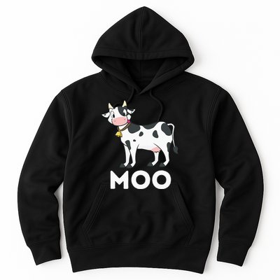 Moo Funny Cow Lover Famer Cattle Ranch Dairy Farming Hoodie