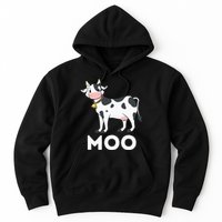 Moo Funny Cow Lover Famer Cattle Ranch Dairy Farming Hoodie