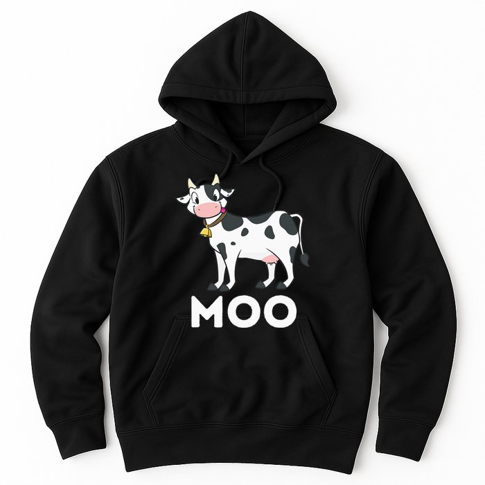 Moo Funny Cow Lover Famer Cattle Ranch Dairy Farming Hoodie