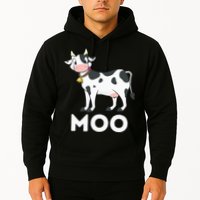 Moo Funny Cow Lover Famer Cattle Ranch Dairy Farming Hoodie