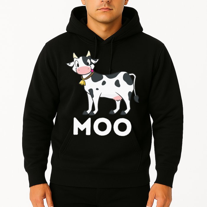 Moo Funny Cow Lover Famer Cattle Ranch Dairy Farming Hoodie