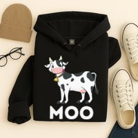 Moo Funny Cow Lover Famer Cattle Ranch Dairy Farming Hoodie
