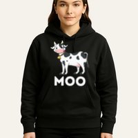 Moo Funny Cow Lover Famer Cattle Ranch Dairy Farming Hoodie
