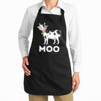 Moo Funny Cow Lover Famer Cattle Ranch Dairy Farming Apron