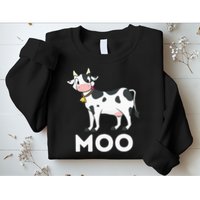 Moo Funny Cow Lover Famer Cattle Ranch Dairy Farming Sweatshirt