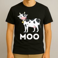 Moo Funny Cow Lover Famer Cattle Ranch Dairy Farming T-Shirt