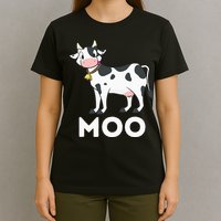 Moo Funny Cow Lover Famer Cattle Ranch Dairy Farming T-Shirt