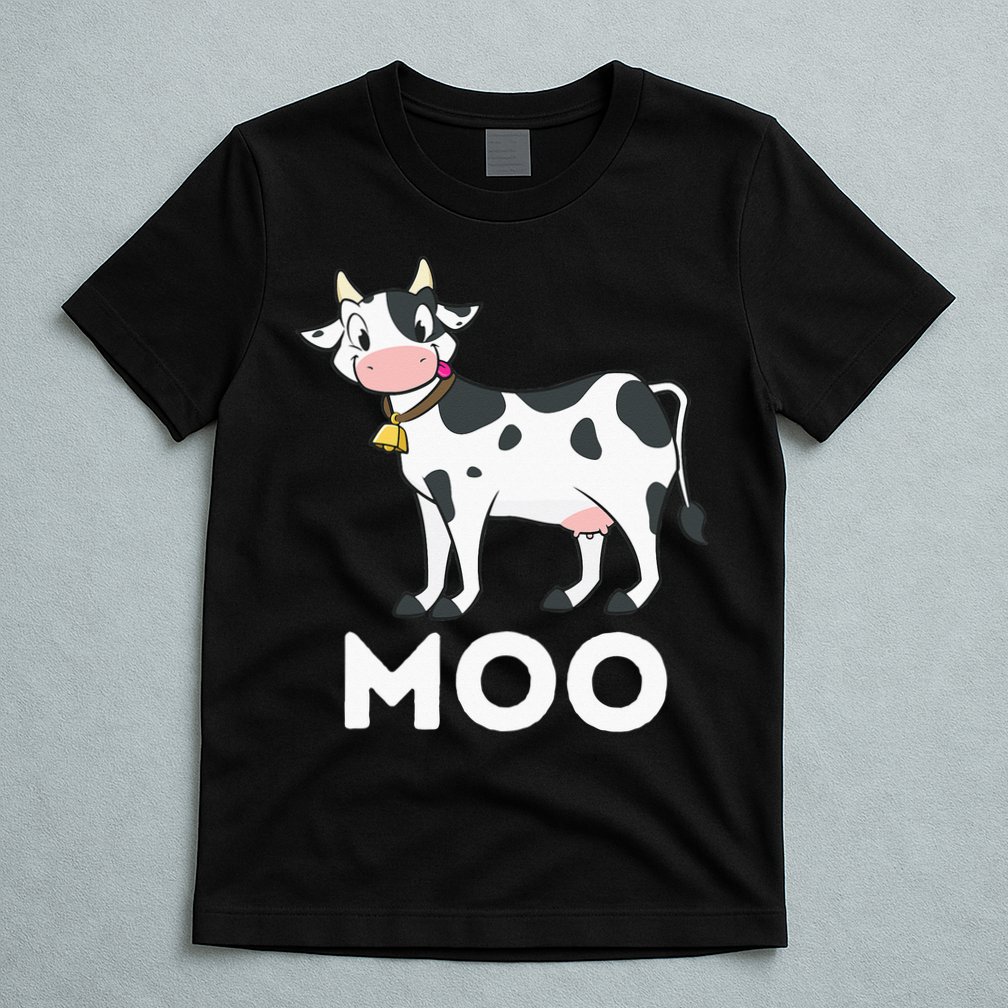Moo Funny Cow Lover Famer Cattle Ranch Dairy Farming T-Shirt