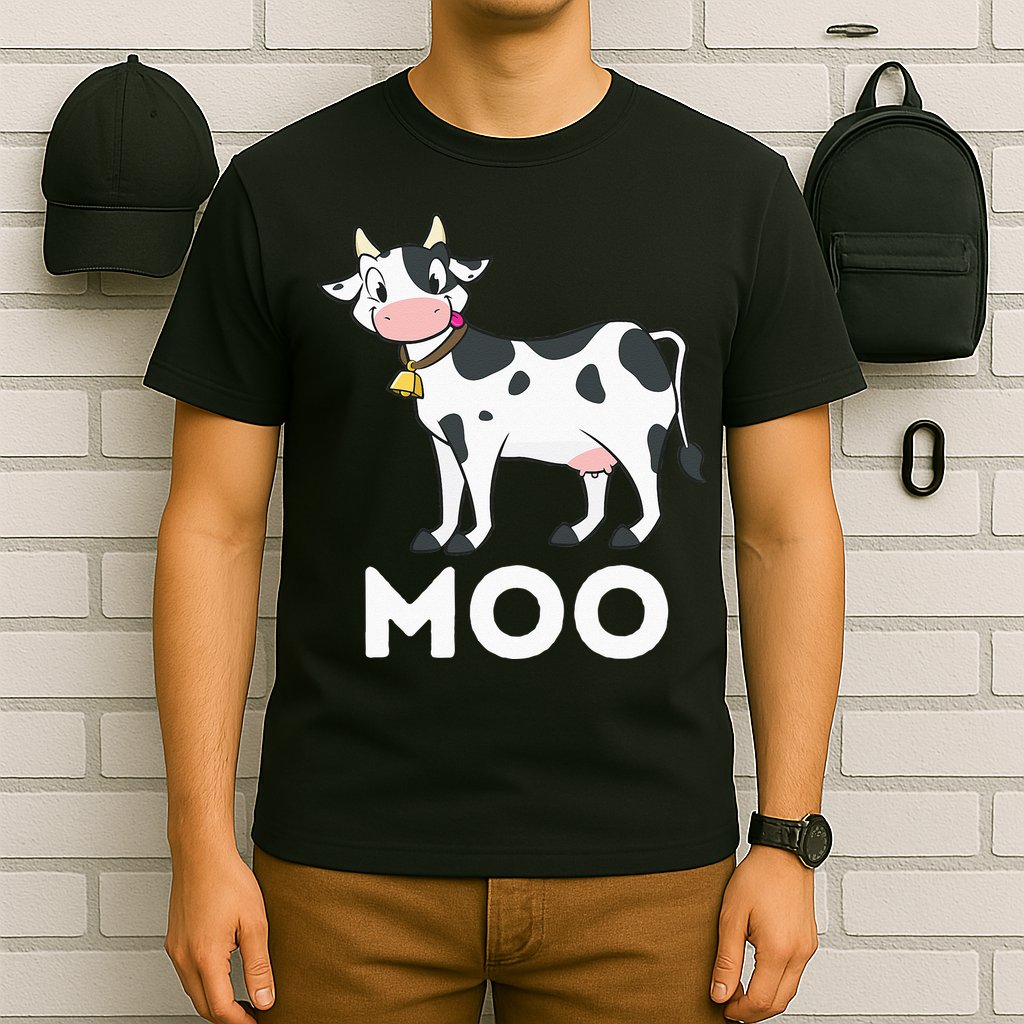 Moo Funny Cow Lover Famer Cattle Ranch Dairy Farming T-Shirt