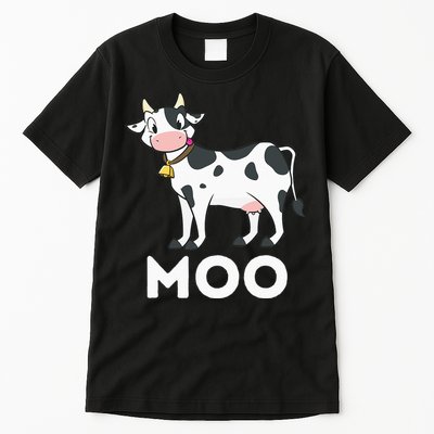 Moo Funny Cow Lover Famer Cattle Ranch Dairy Farming Tall T-Shirt