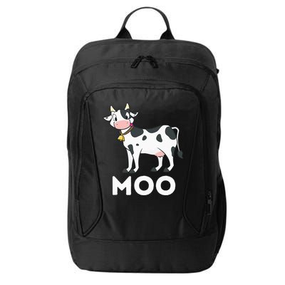 Moo Funny Cow Lover Famer Cattle Ranch Dairy Farming City Backpack