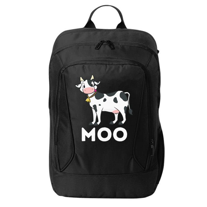Moo Funny Cow Lover Famer Cattle Ranch Dairy Farming City Backpack