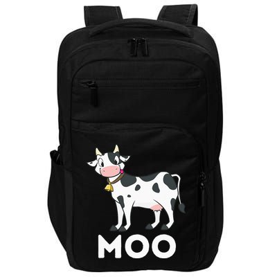 Moo Funny Cow Lover Famer Cattle Ranch Dairy Farming Impact Tech Backpack