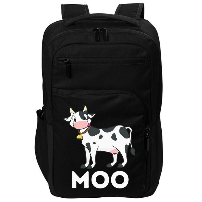 Moo Funny Cow Lover Famer Cattle Ranch Dairy Farming Impact Tech Backpack