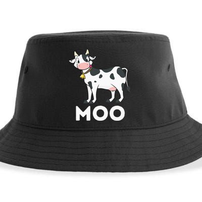 Moo Funny Cow Lover Famer Cattle Ranch Dairy Farming Sustainable Bucket Hat
