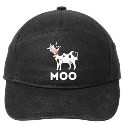 Moo Funny Cow Lover Famer Cattle Ranch Dairy Farming 7-Panel Snapback Hat