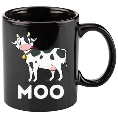 Moo Funny Cow Lover Famer Cattle Ranch Dairy Farming 11oz C Handle Ceramic Mug