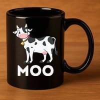 Moo Funny Cow Lover Famer Cattle Ranch Dairy Farming 11oz C Handle Ceramic Mug