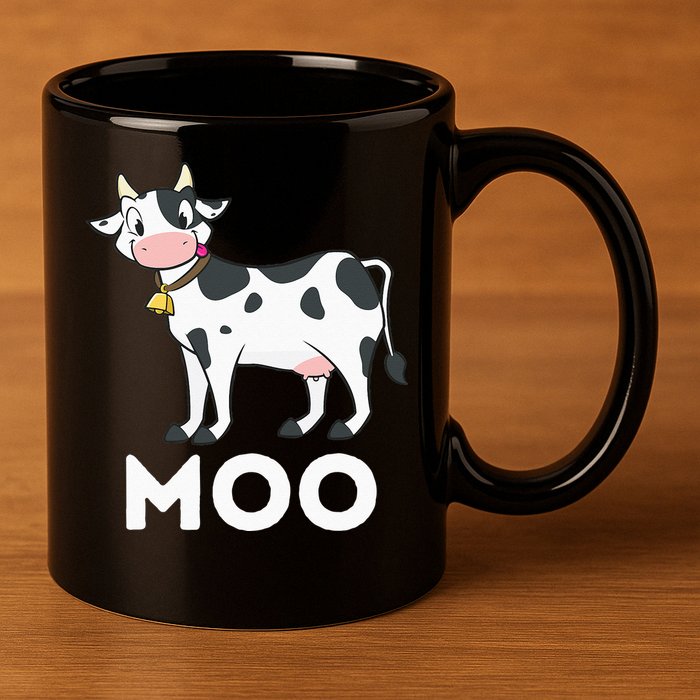 Moo Funny Cow Lover Famer Cattle Ranch Dairy Farming 11oz C Handle Ceramic Mug