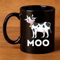 Moo Funny Cow Lover Famer Cattle Ranch Dairy Farming 11oz C Handle Ceramic Mug