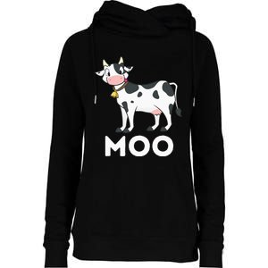 Moo Funny Cow Lover Famer Cattle Ranch Dairy Farming Womens Funnel Neck Pullover Hood