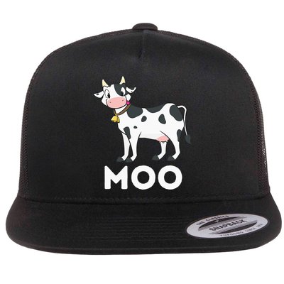 Moo Funny Cow Lover Famer Cattle Ranch Dairy Farming Flatbill Hat