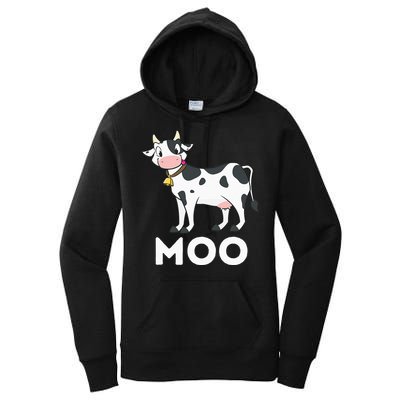 Moo Funny Cow Lover Famer Cattle Ranch Dairy Farming Women's Pullover Hoodie