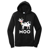 Moo Funny Cow Lover Famer Cattle Ranch Dairy Farming Women's Pullover Hoodie