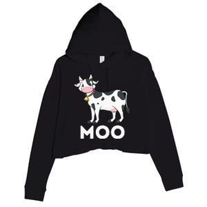 Moo Funny Cow Lover Famer Cattle Ranch Dairy Farming Crop Fleece Hoodie