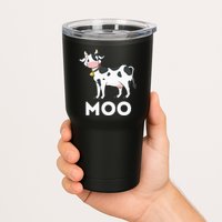 Moo Funny Cow Lover Famer Cattle Ranch Dairy Farming Tumbler