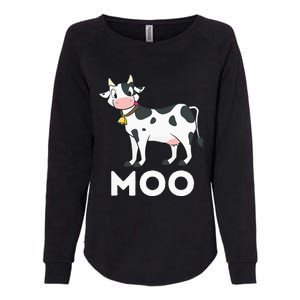 Moo Funny Cow Lover Famer Cattle Ranch Dairy Farming Womens California Wash Sweatshirt