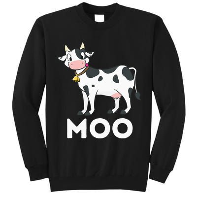 Moo Funny Cow Lover Famer Cattle Ranch Dairy Farming Tall Sweatshirt