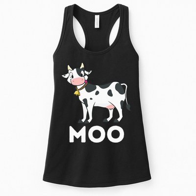 Moo Funny Cow Lover Famer Cattle Ranch Dairy Farming Womens Tank Top