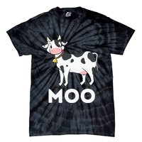 Moo Funny Cow Lover Famer Cattle Ranch Dairy Farming Tie-Dye T-Shirt