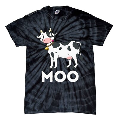 Moo Funny Cow Lover Famer Cattle Ranch Dairy Farming Tie-Dye T-Shirt