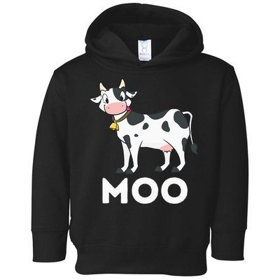 Moo Funny Cow Lover Famer Cattle Ranch Dairy Farming Toddler Hoodie
