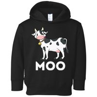 Moo Funny Cow Lover Famer Cattle Ranch Dairy Farming Toddler Hoodie