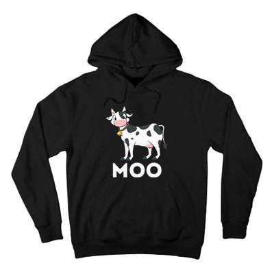 Moo Funny Cow Lover Famer Cattle Ranch Dairy Farming Tall Hoodie