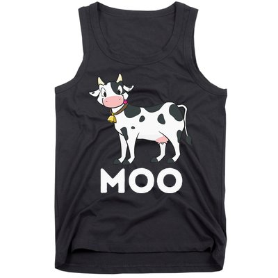 Moo Funny Cow Lover Famer Cattle Ranch Dairy Farming Tank Top